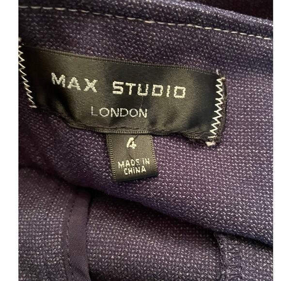 Max Studio High Waist Wide Leg Navy Blue Pants Size 4 - Picture 7 of 8